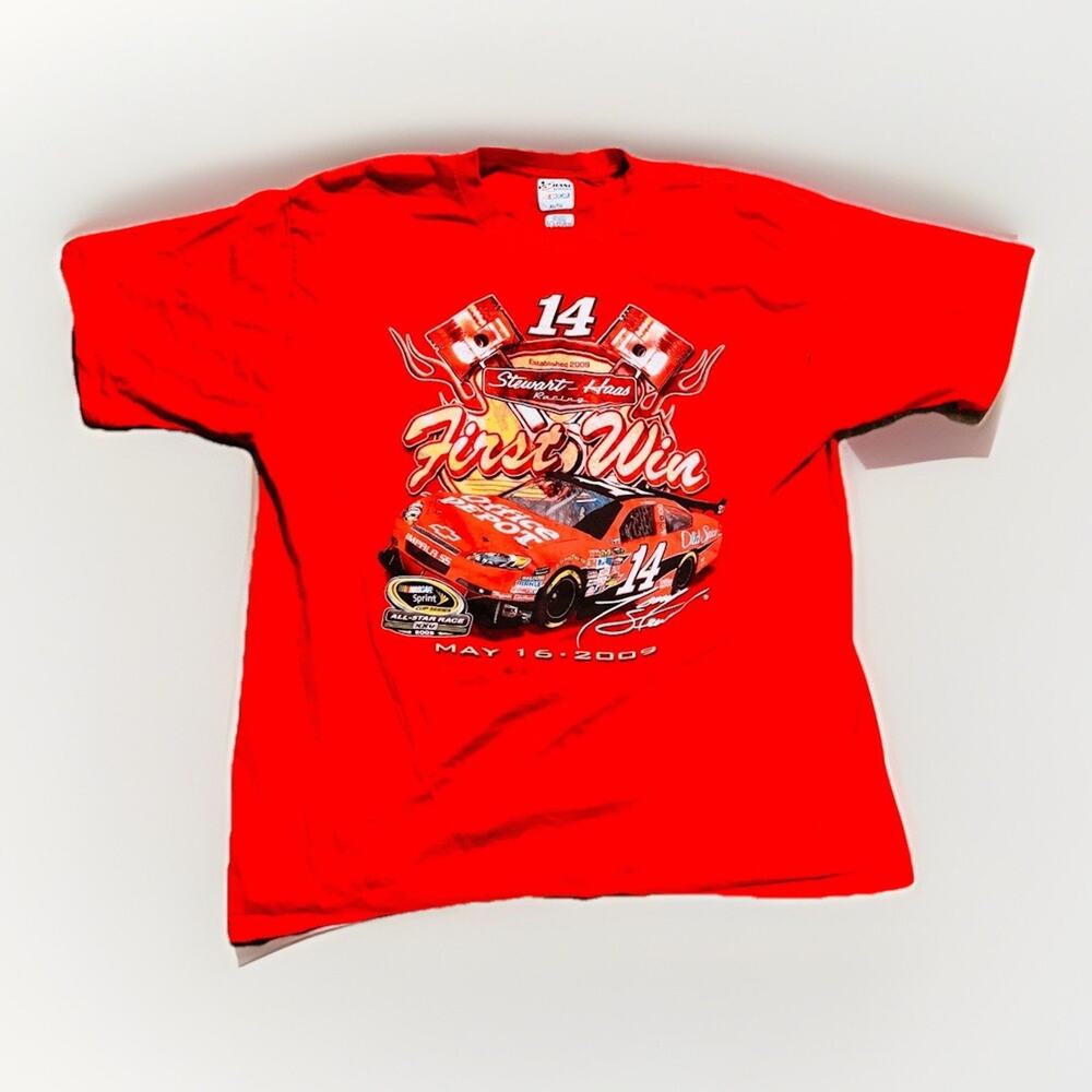Tony Stewart Chase Authentics NASCAR Shirt Mens size XL Red First Win